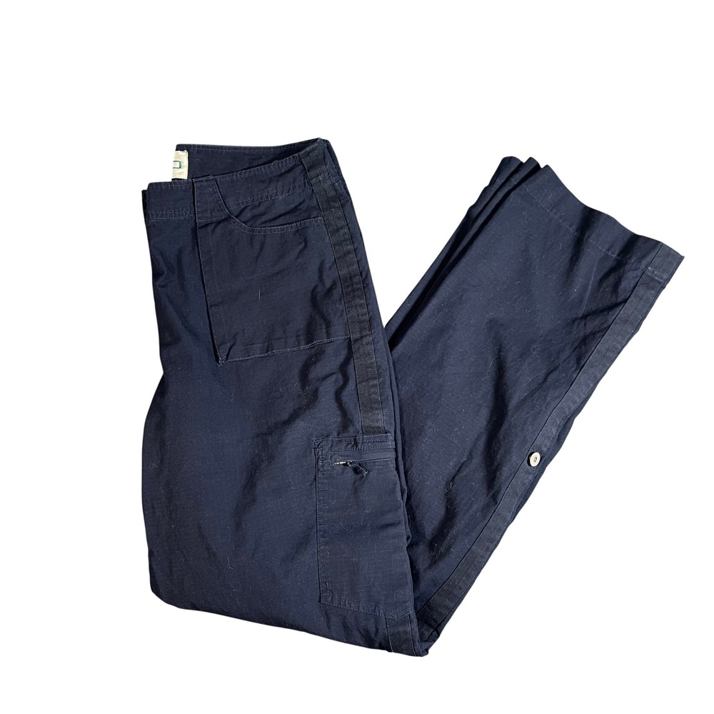Tall Girl Concepts Navy Blue Ripstop Cargo Pants Womens 14 Straight Leg Utility